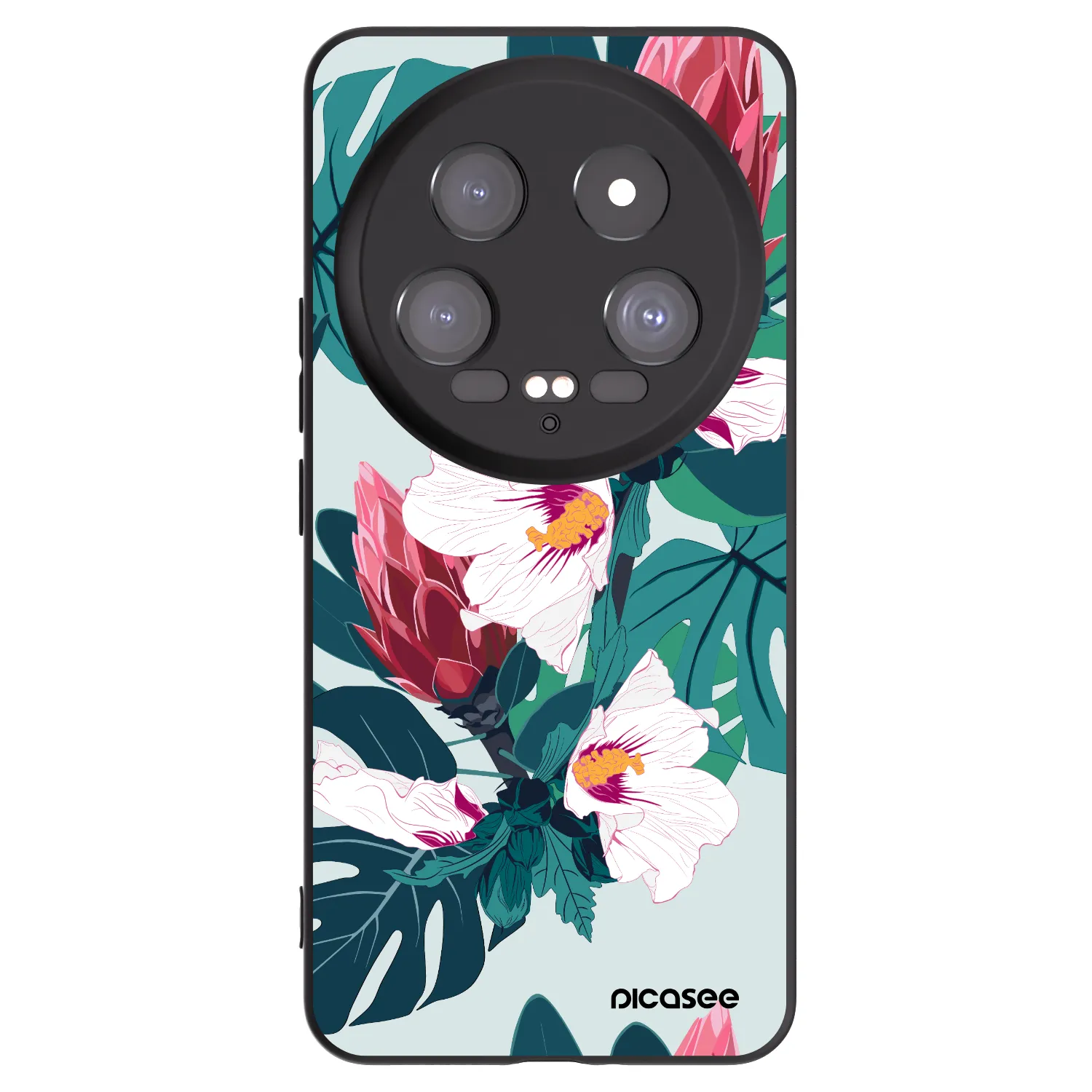 Picasee silikonski črni ovitek za Xiaomi 14 Ultra - Rhododendron