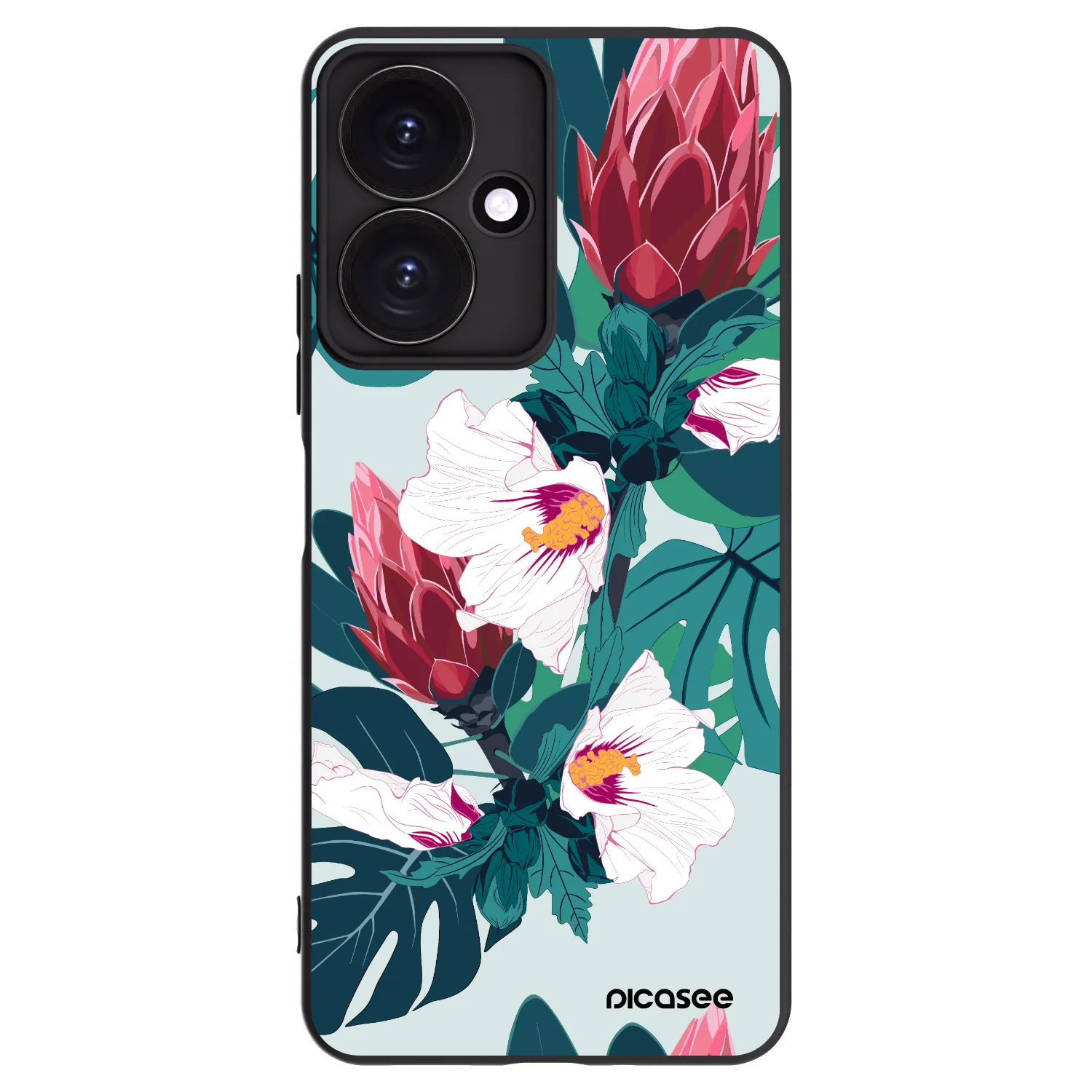 Picasee silikonski črni ovitek za Xiaomi Redmi 13C 5G - Rhododendron