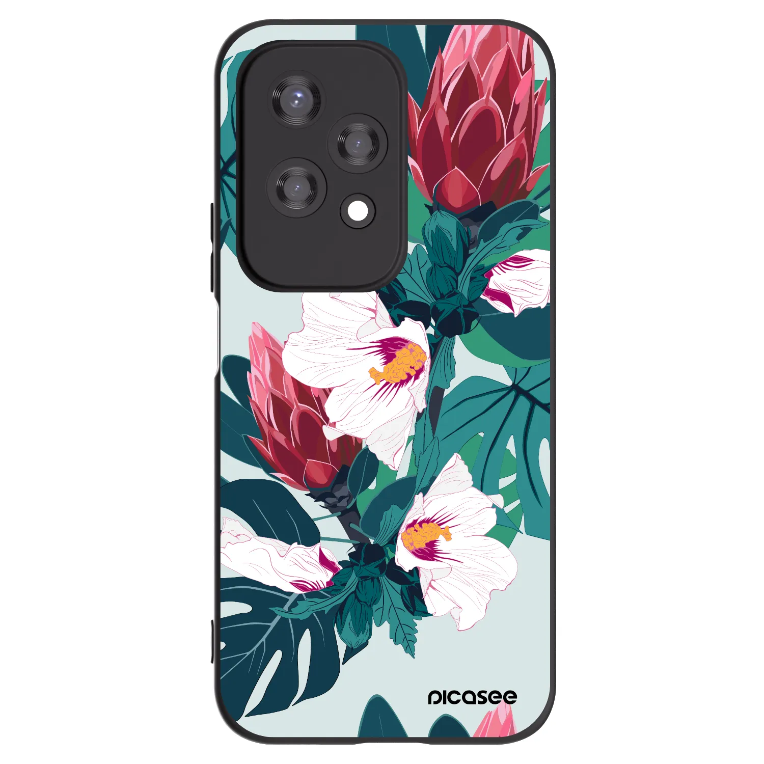Picasee silikonski črni ovitek za Honor 200 Lite - Rhododendron