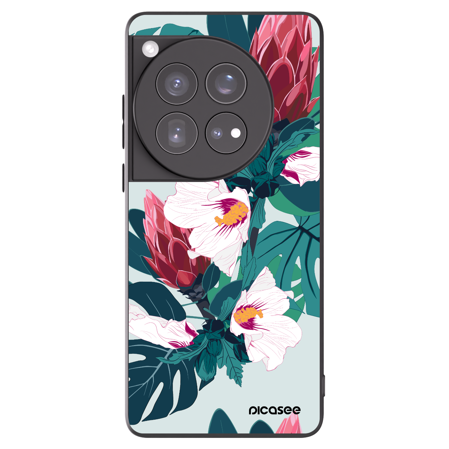 Picasee silikonski črni ovitek za OnePlus 12 5G - Rhododendron
