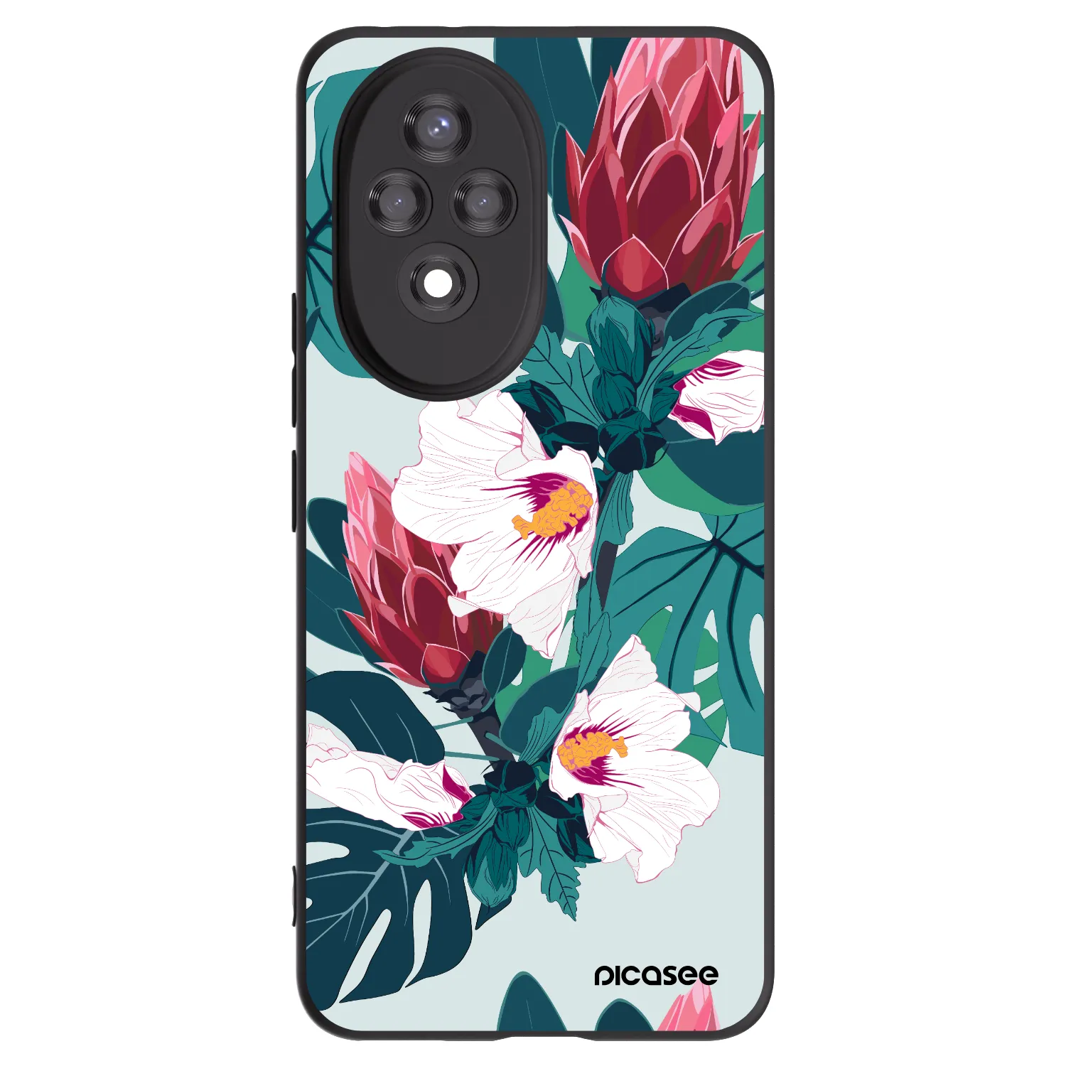Picasee silikonski črni ovitek za Honor 200 Pro 5G - Rhododendron