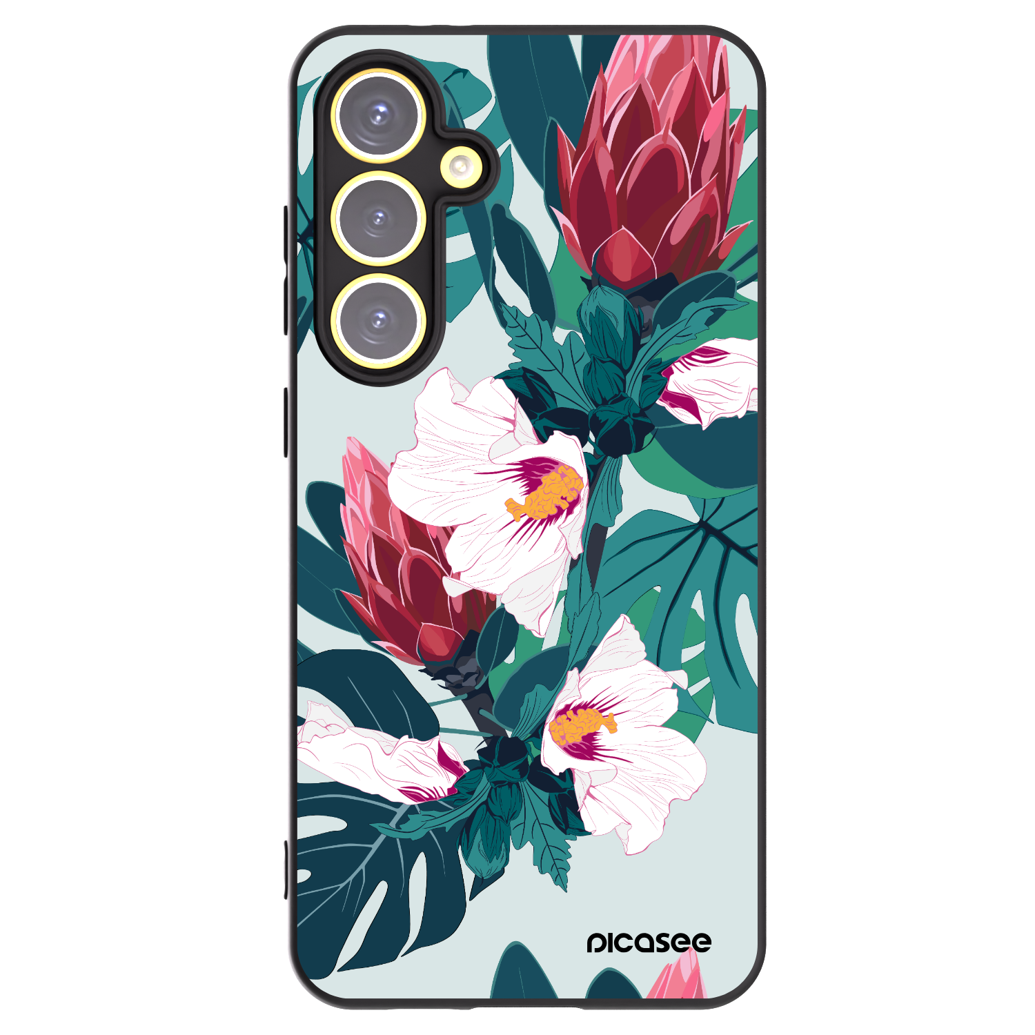 Picasee silikonski črni ovitek za Samsung Galaxy S24 FE S721B - Rhododendron