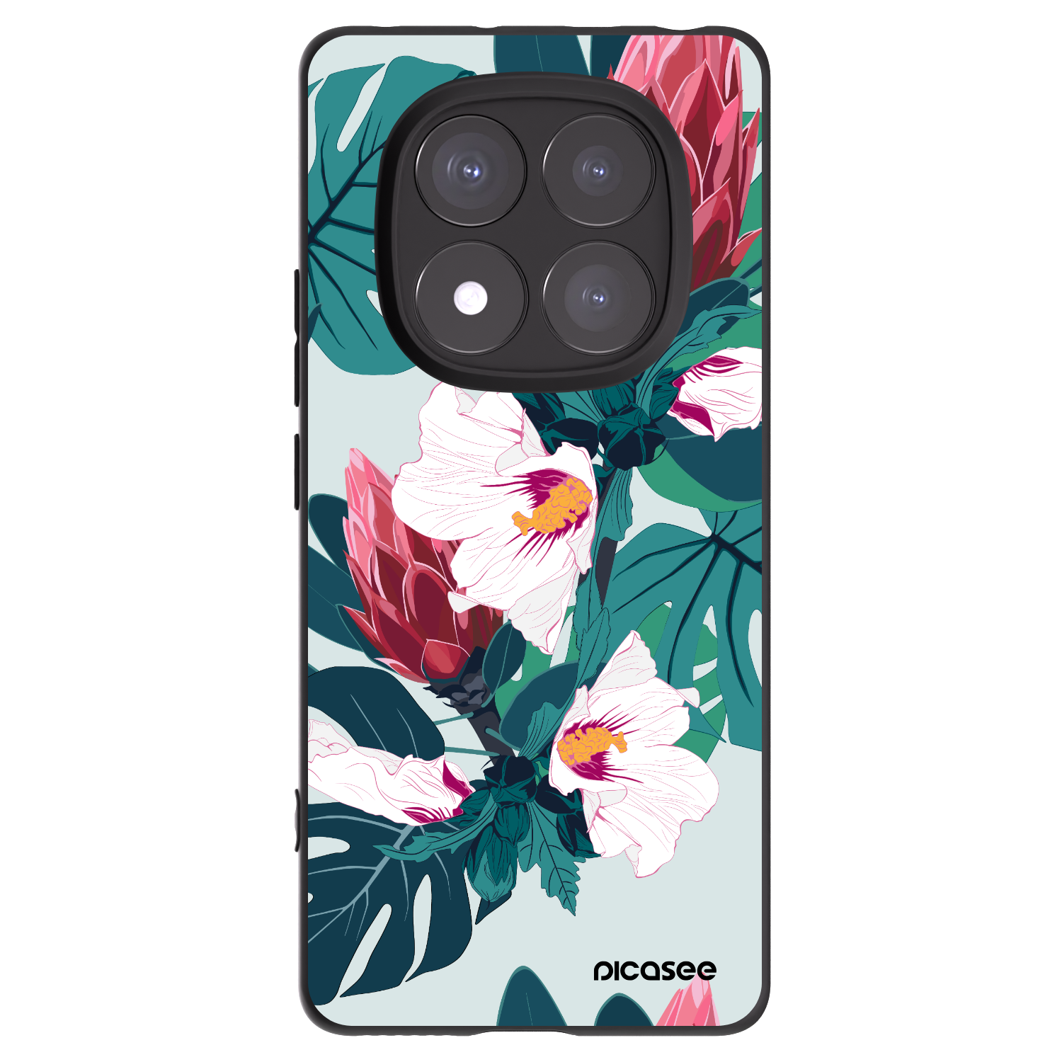 Picasee silikonski črni ovitek za Xiaomi Redmi Note 14 Pro 5G - Rhododendron