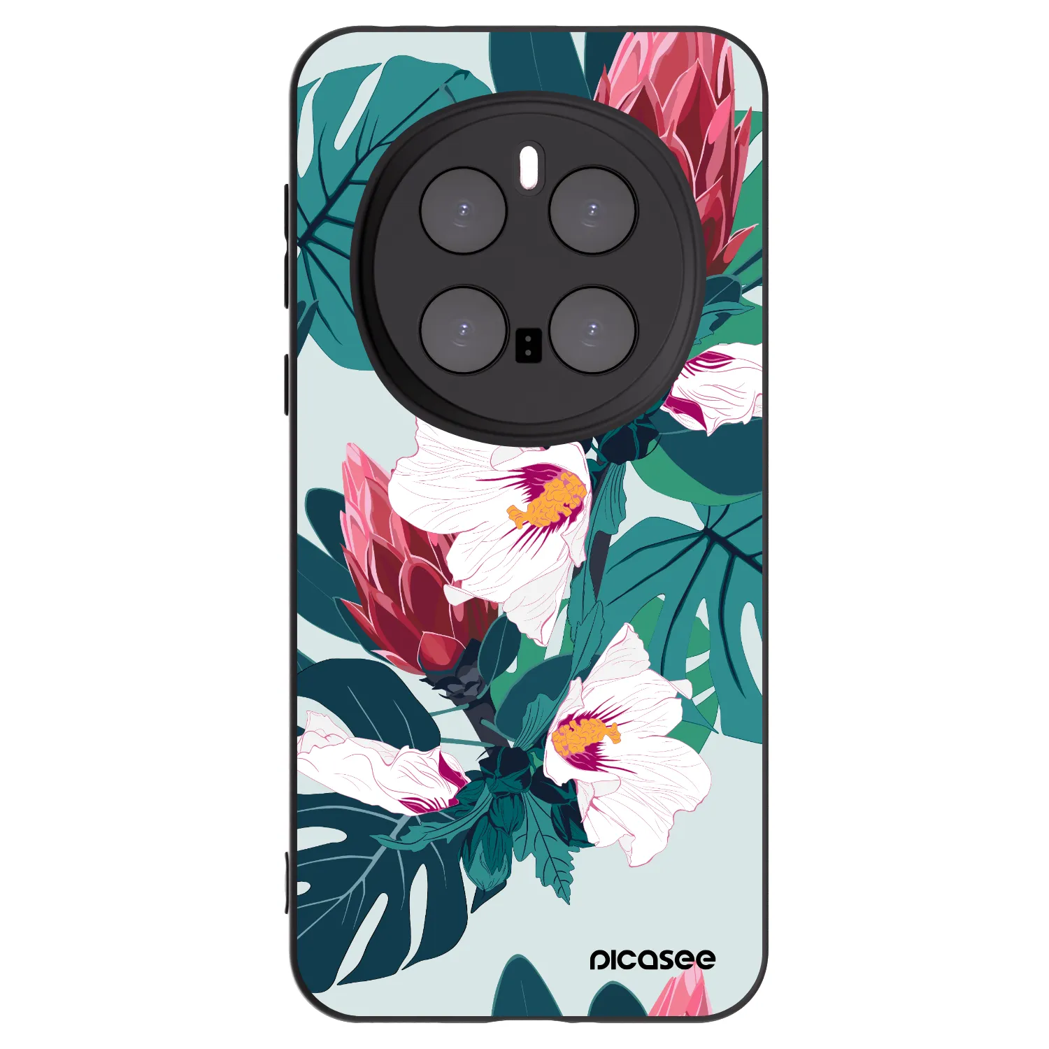 Picasee silikonski črni ovitek za Honor Magic7 Pro 5G - Rhododendron