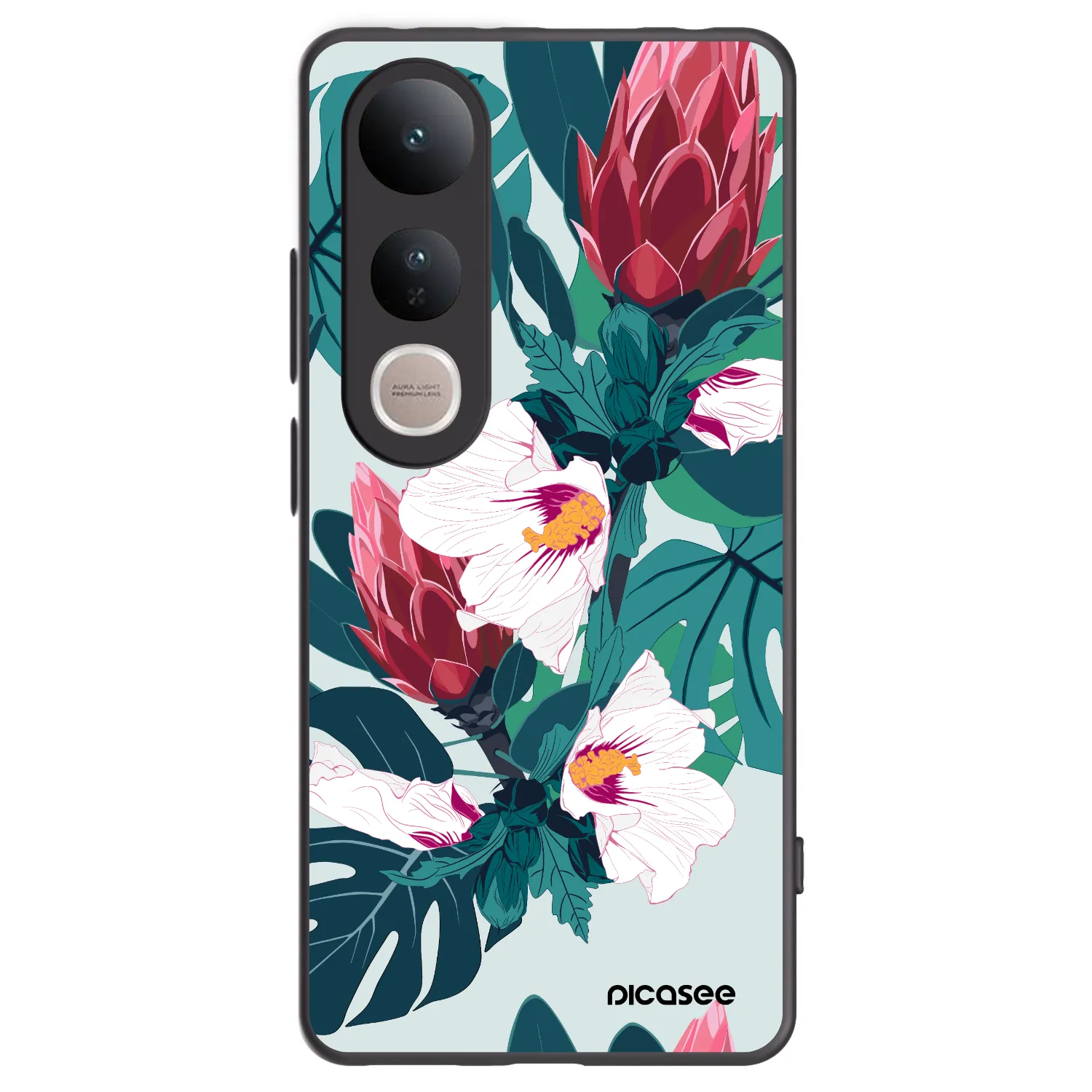 Picasee silikonski črni ovitek za Vivo V50 Lite 5G - Rhododendron