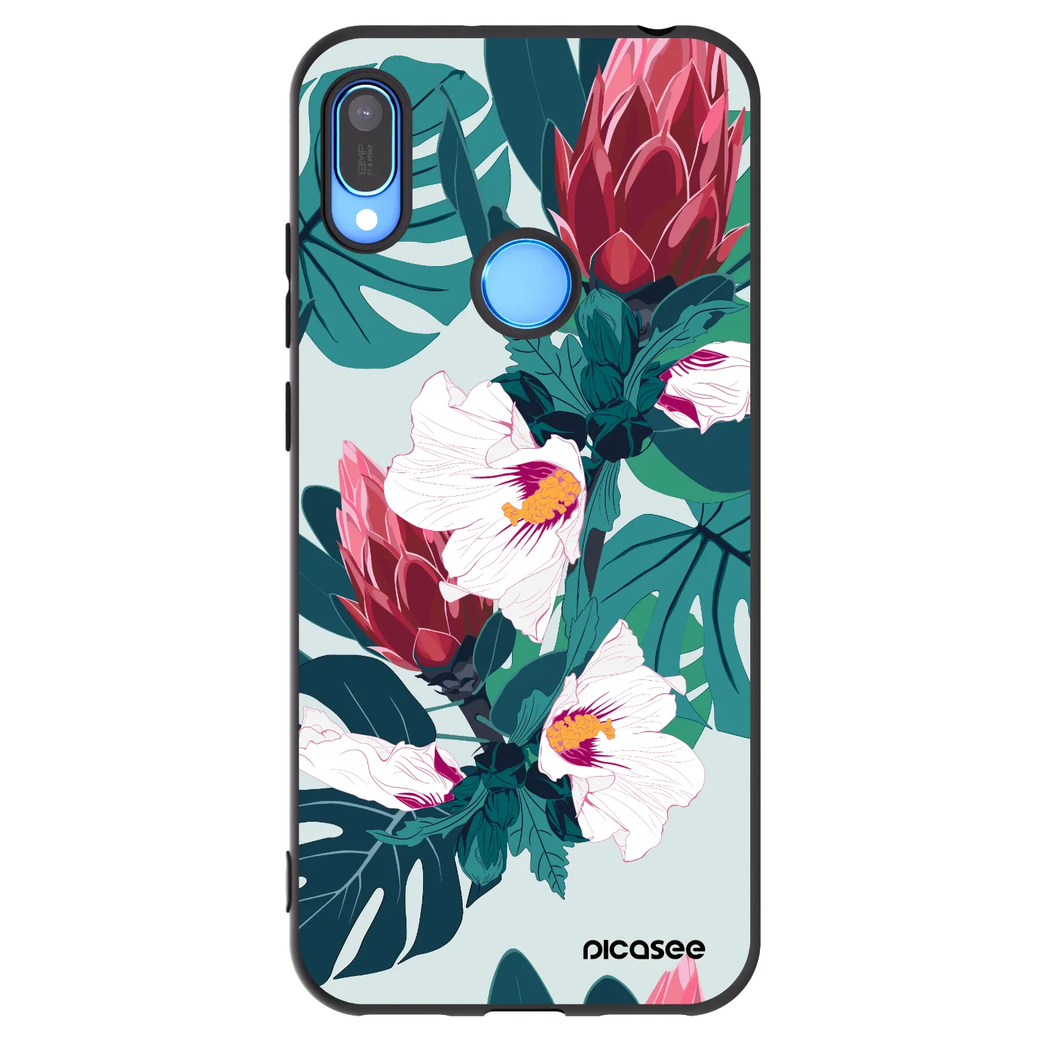 Picasee silikonski črni ovitek za Huawei Y6 2019 - Rhododendron