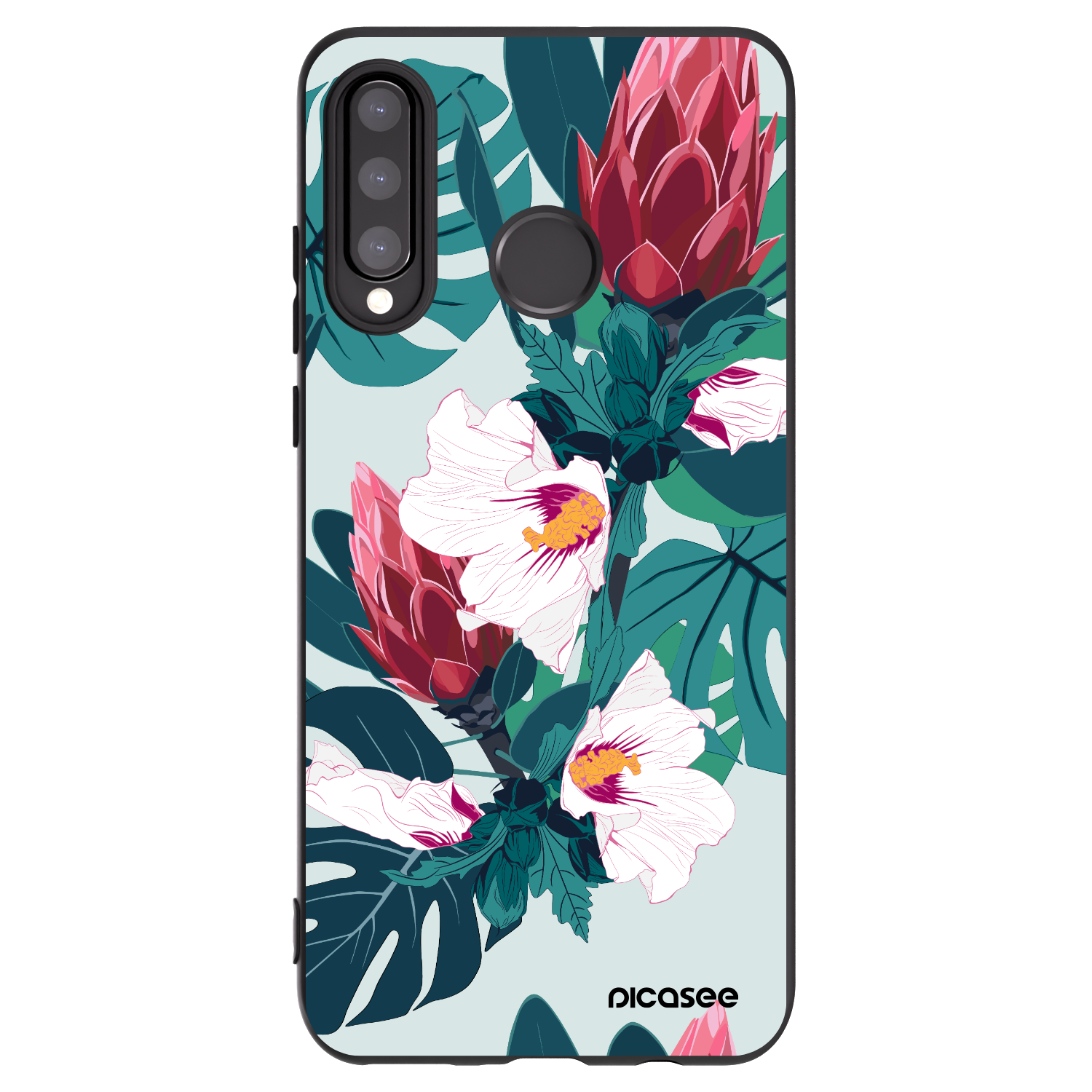 Picasee silikonski črni ovitek za Huawei P30 Lite - Rhododendron