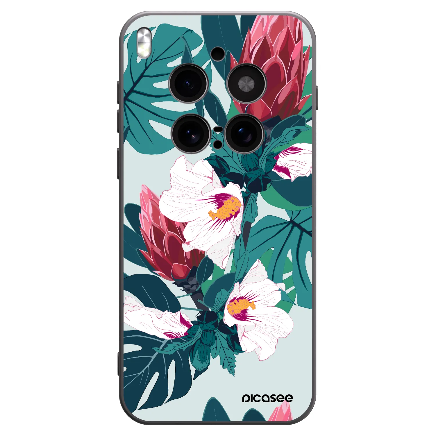 Picasee silikonski črni ovitek za Vivo X300 Pro - Rhododendron