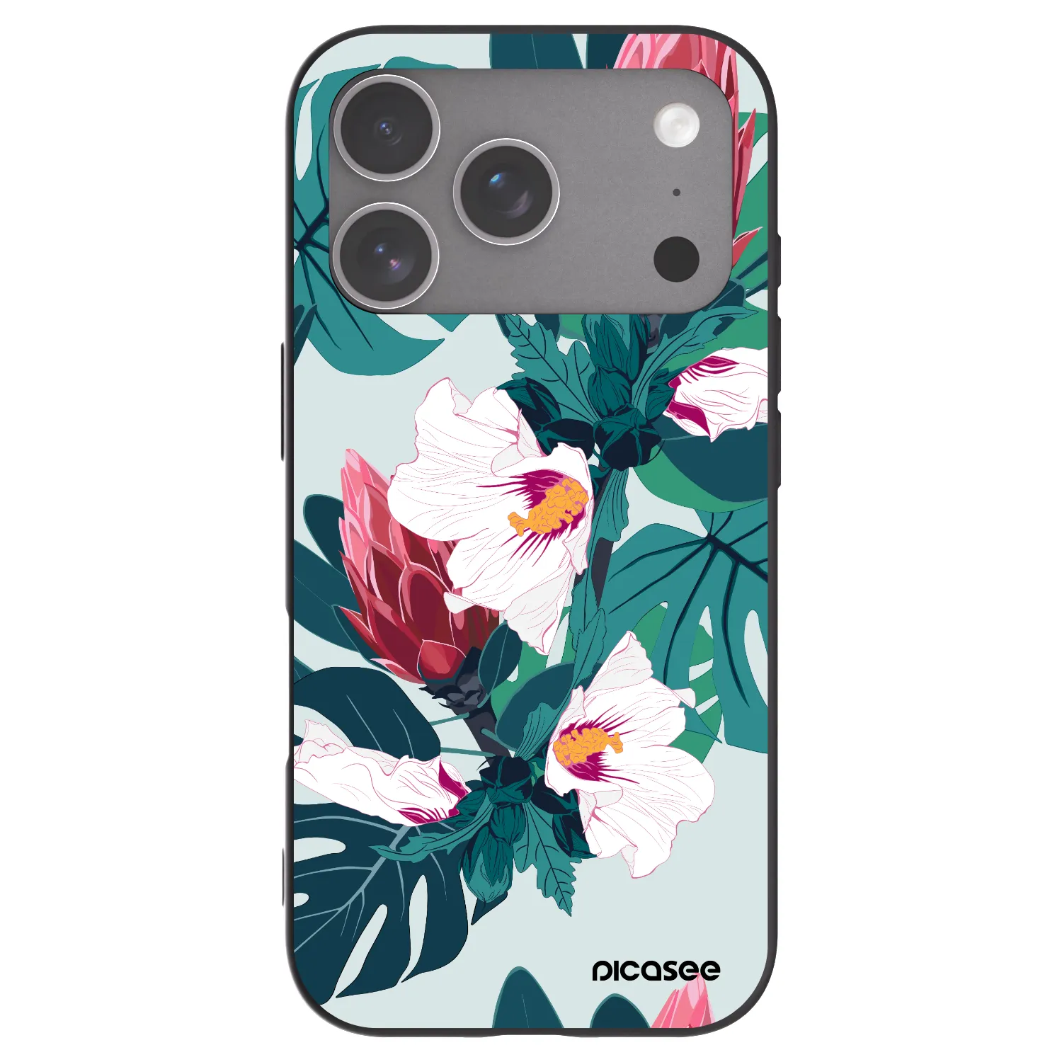 Picasee silikonski črni ovitek za Apple iPhone 18 Pro - Rhododendron