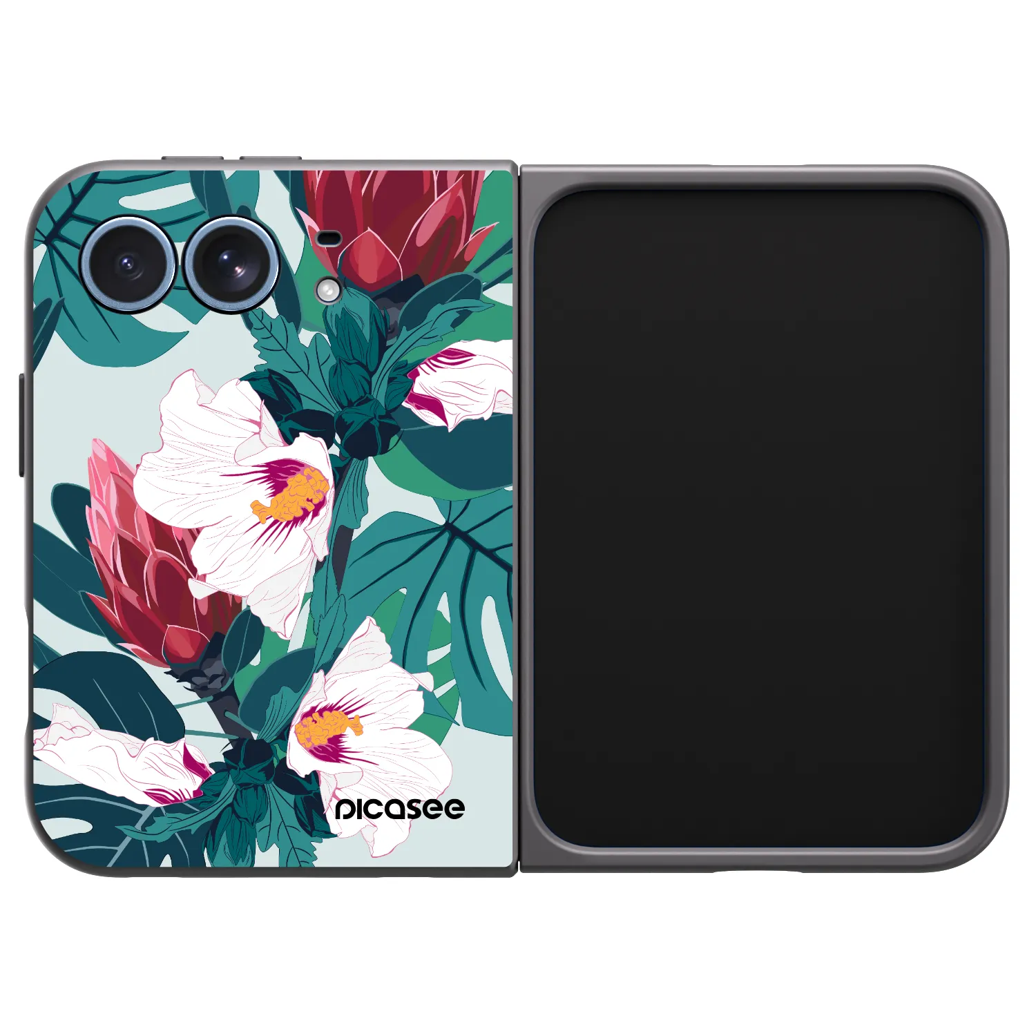 Picasee silikonski črni ovitek za Apple iPhone Duo - Rhododendron