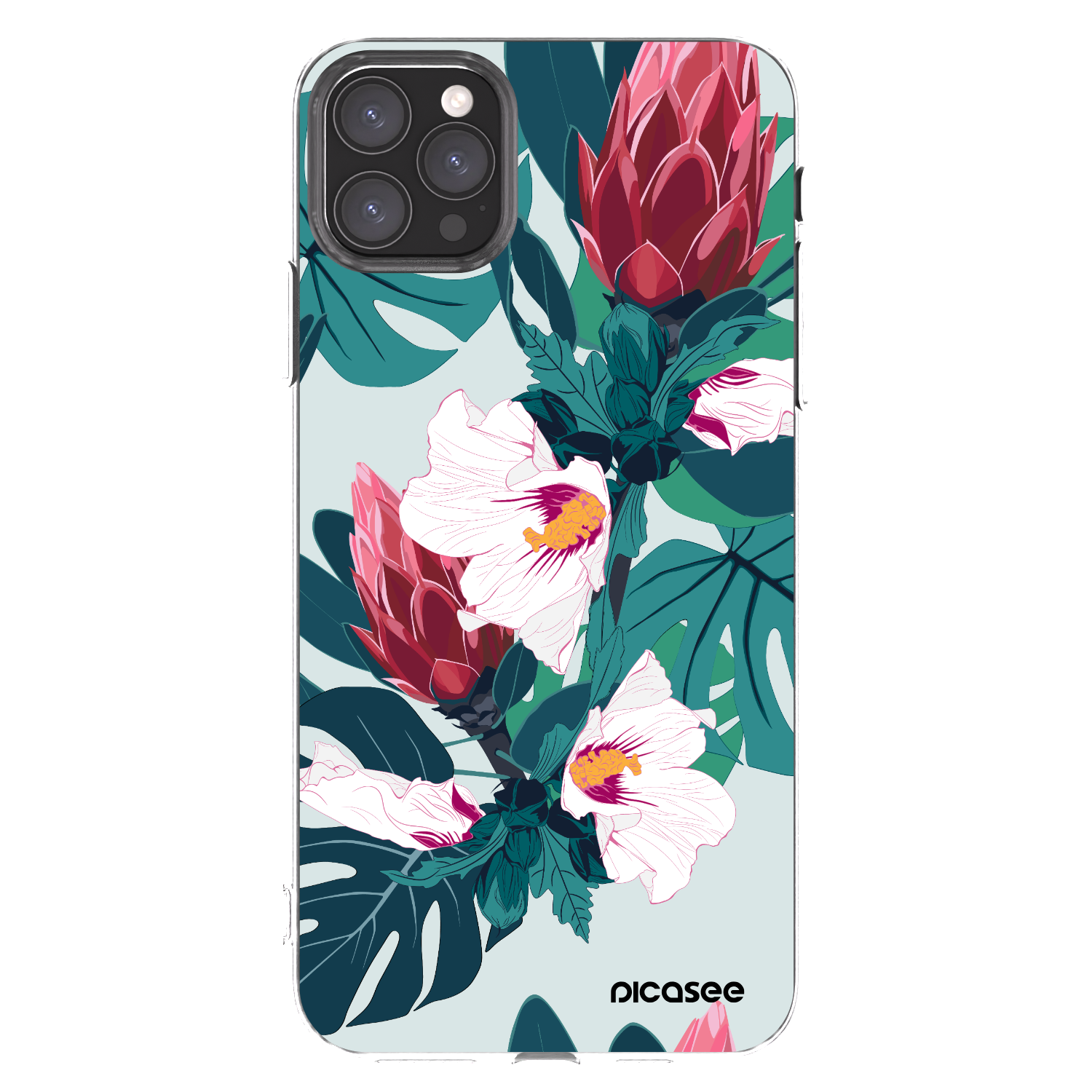 Picasee silikonski prozorni ovitek za Apple iPhone 11 Pro Max - Rhododendron