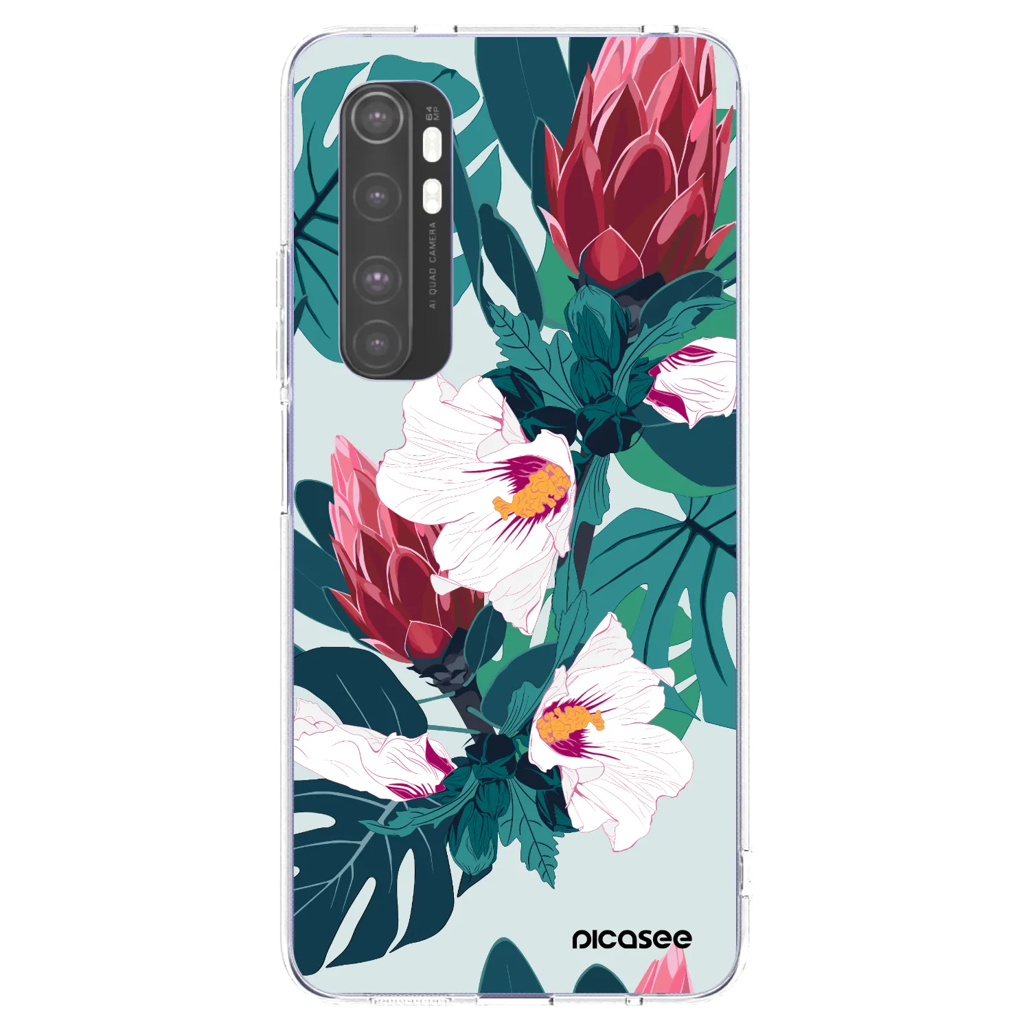 Picasee silikonski prozorni ovitek za Xiaomi Mi Note 10 Lite - Rhododendron