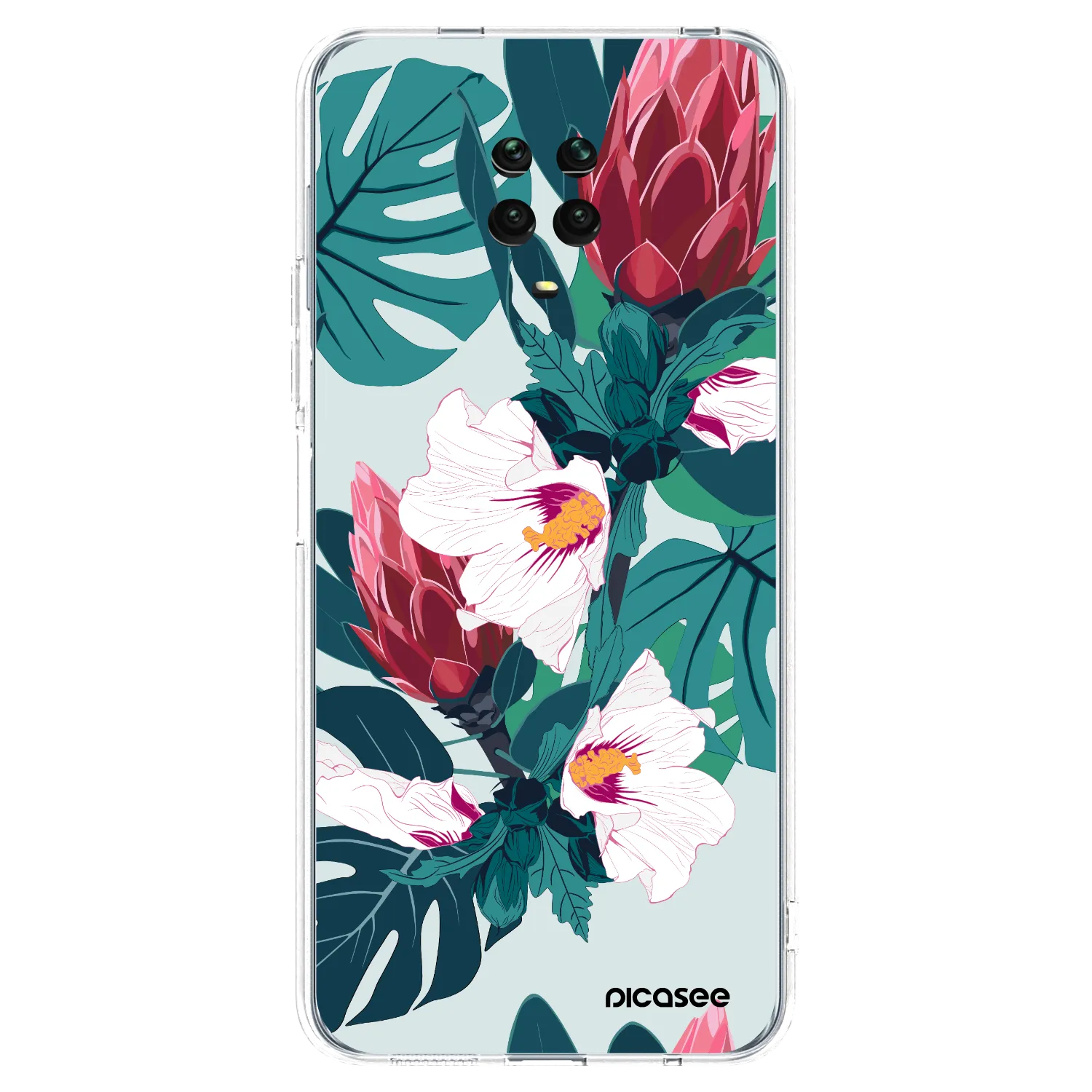 Picasee silikonski prozorni ovitek za Xiaomi Redmi Note 9S - Rhododendron