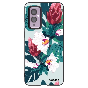 Picasee silikonski črni ovitek za OnePlus 9 - Rhododendron
