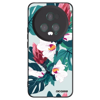 Picasee silikonski črni ovitek za Honor Magic5 Pro - Rhododendron