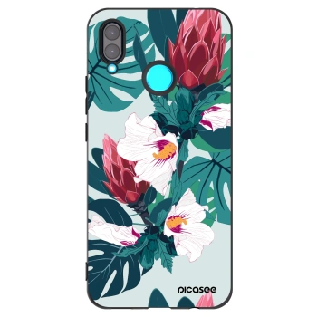 Picasee silikonski črni ovitek za Huawei Nova 3 - Rhododendron