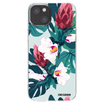 Picasee silikonski prozorni ovitek za Apple iPhone 15 Plus - Rhododendron