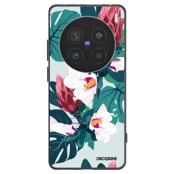 Picasee silikonski črni ovitek za Vivo X200 Pro - Rhododendron