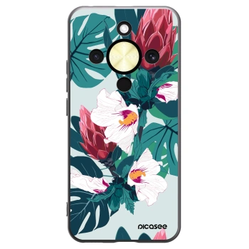 Picasee silikonski črni ovitek za Honor Magic8 Lite 5G - Rhododendron