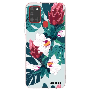 Picasee silikonski prozorni ovitek za Samsung Galaxy A21s - Rhododendron