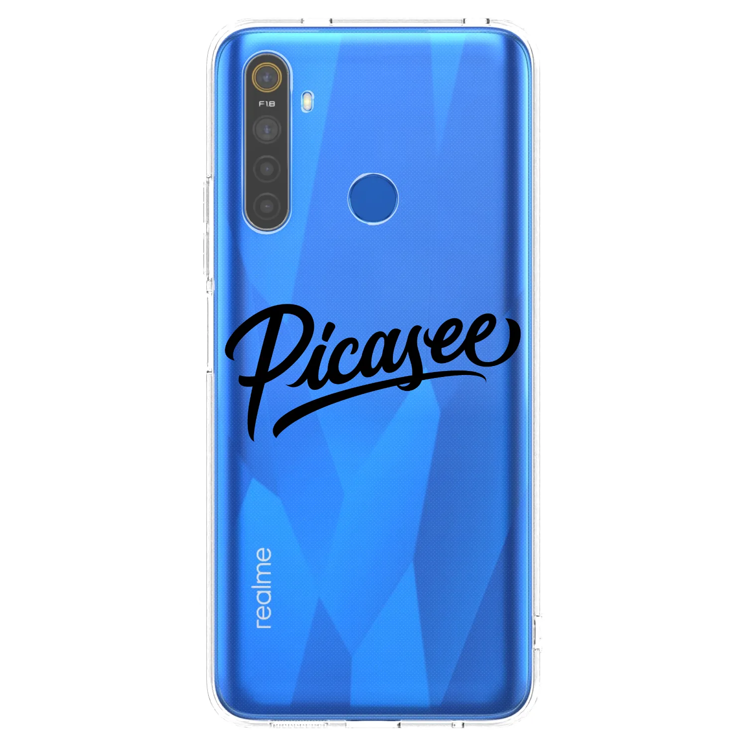 Picasee silikonski prozorni ovitek za Realme 5 - Picasee - old logo - black
