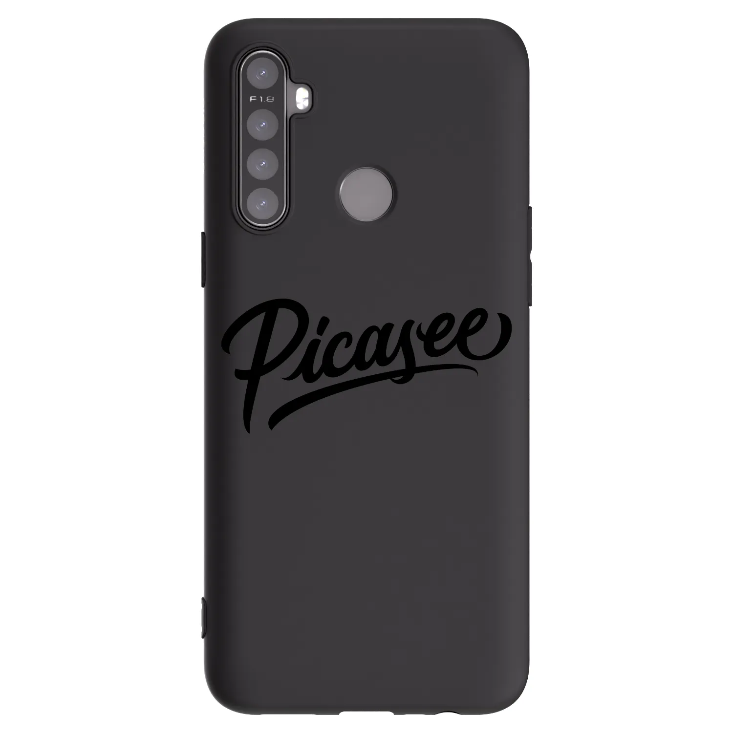 Picasee silikonski črni ovitek za Realme 5 - Picasee - old logo - black