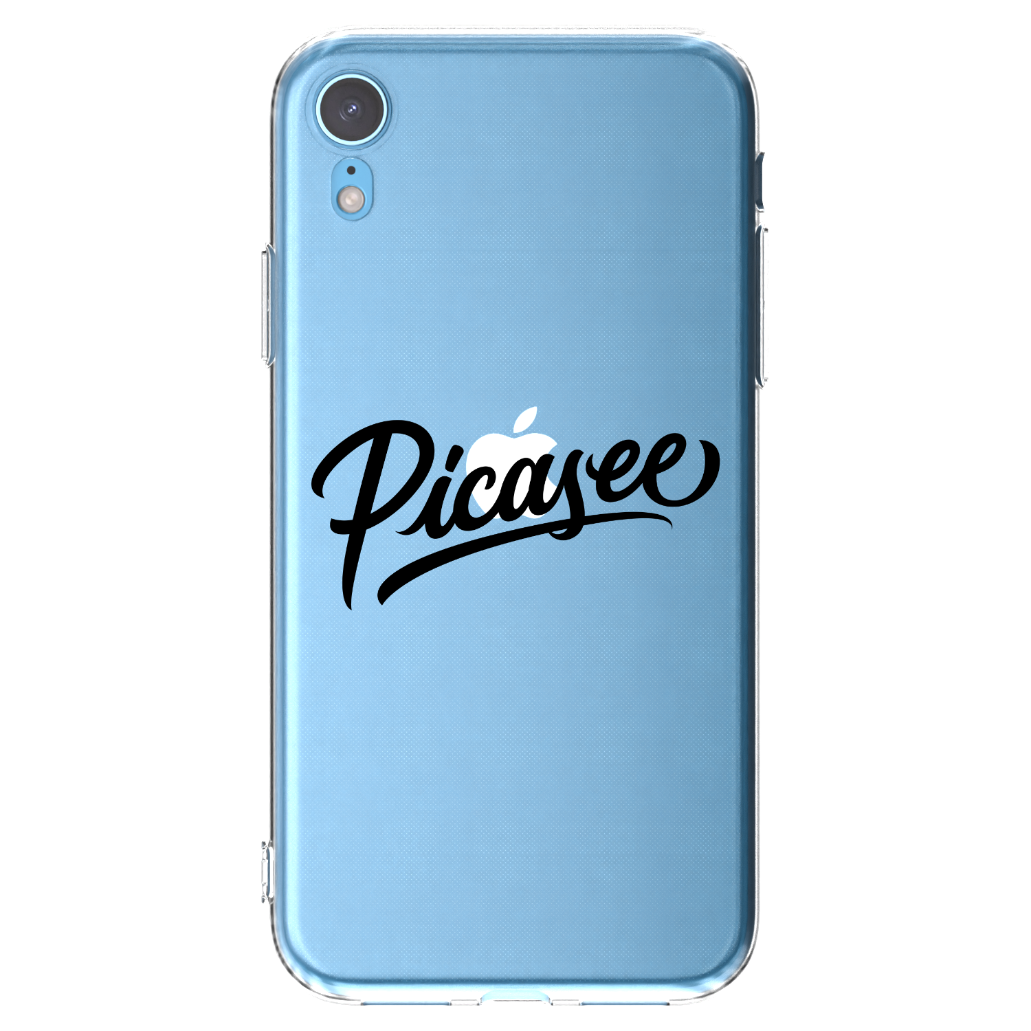 Picasee silikonski prozorni ovitek za Apple iPhone XR - Picasee - old logo - black