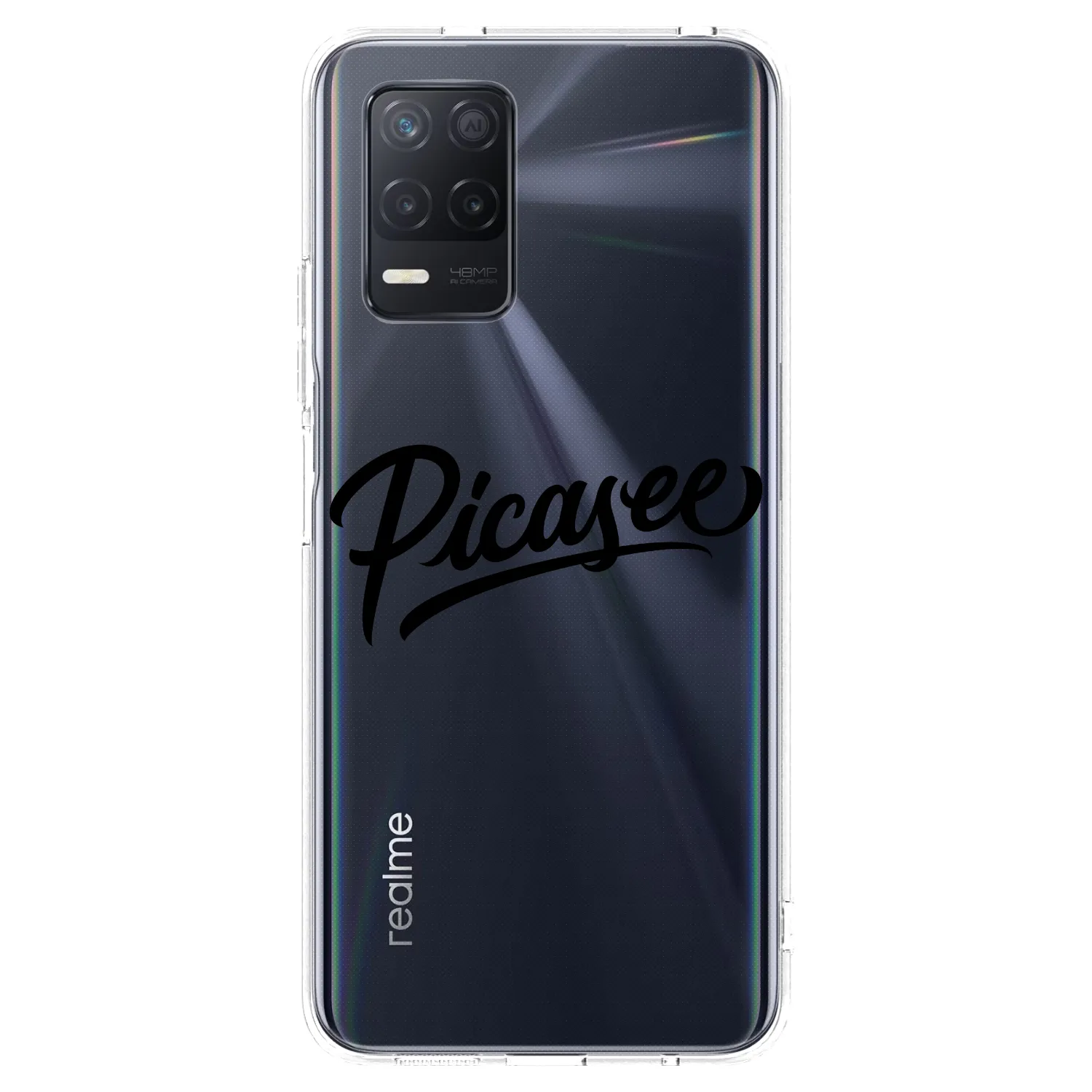 Picasee silikonski prozorni ovitek za Realme 8 5G - Picasee - old logo - black