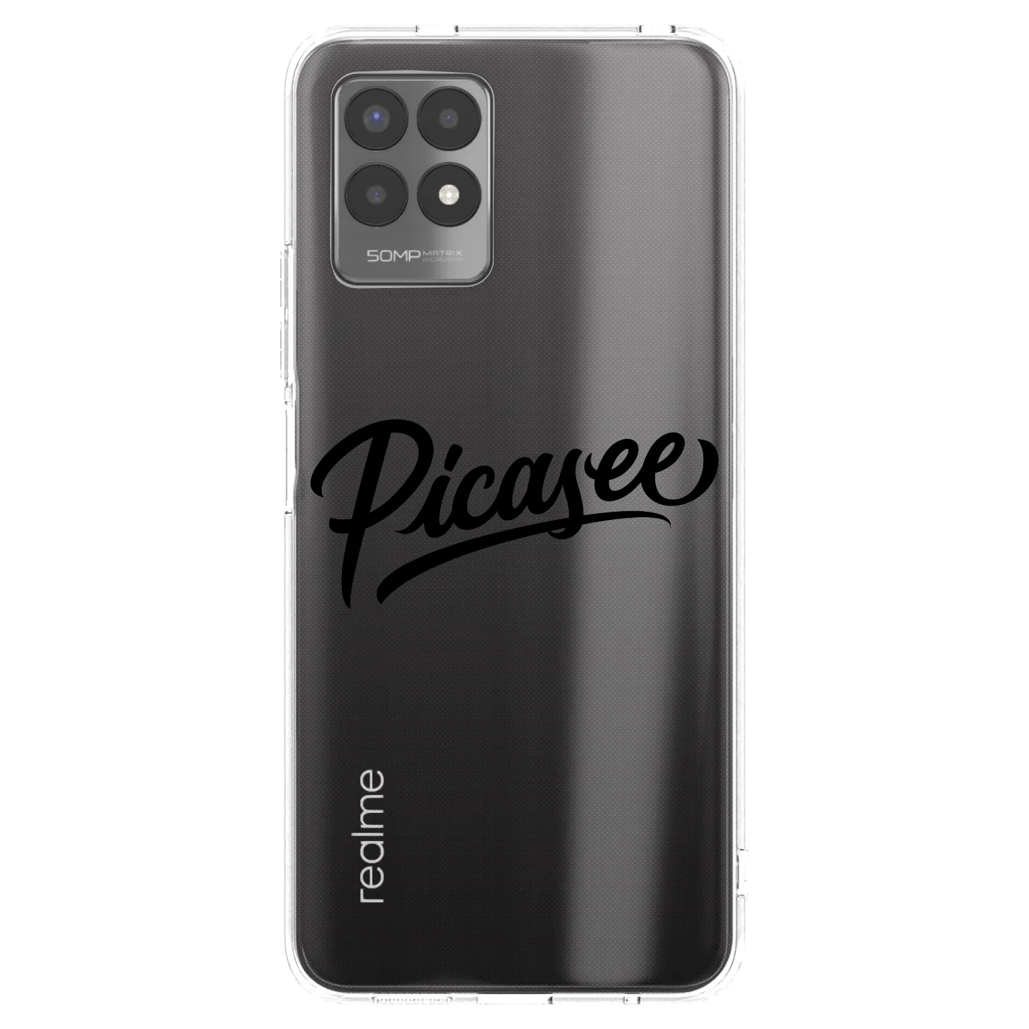 Picasee silikonski prozorni ovitek za Realme 8i - Picasee - old logo - black