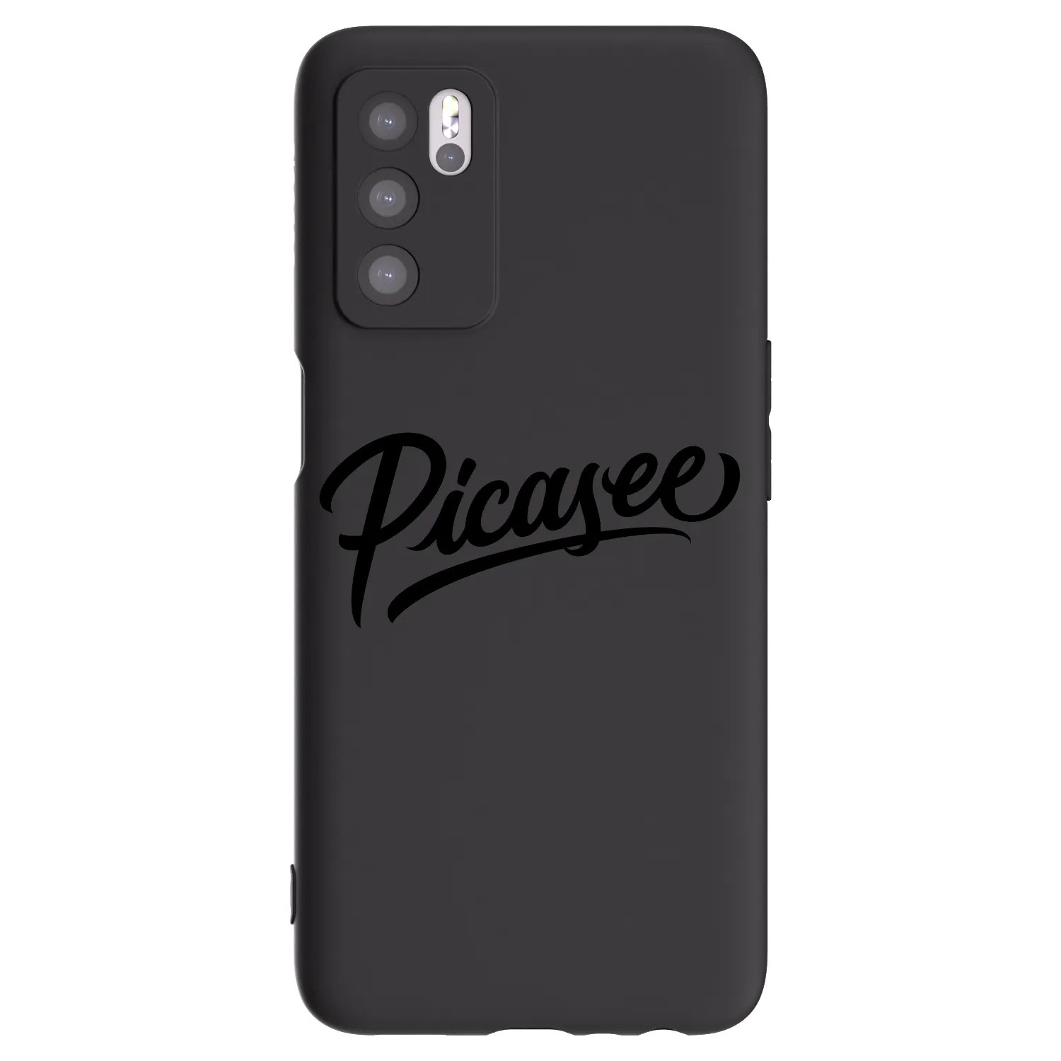 Picasee silikonski črni ovitek za OPPO A16 - Picasee - old logo - black
