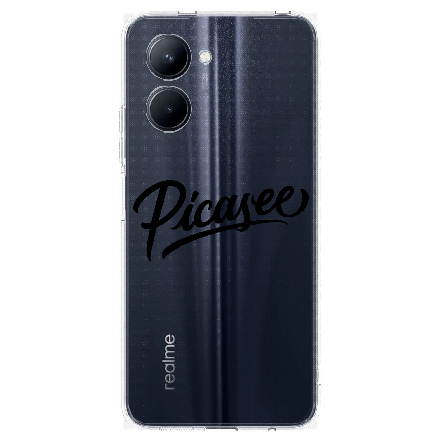 Picasee silikonski prozorni ovitek za Realme C33 (2023) - Picasee - old logo - black