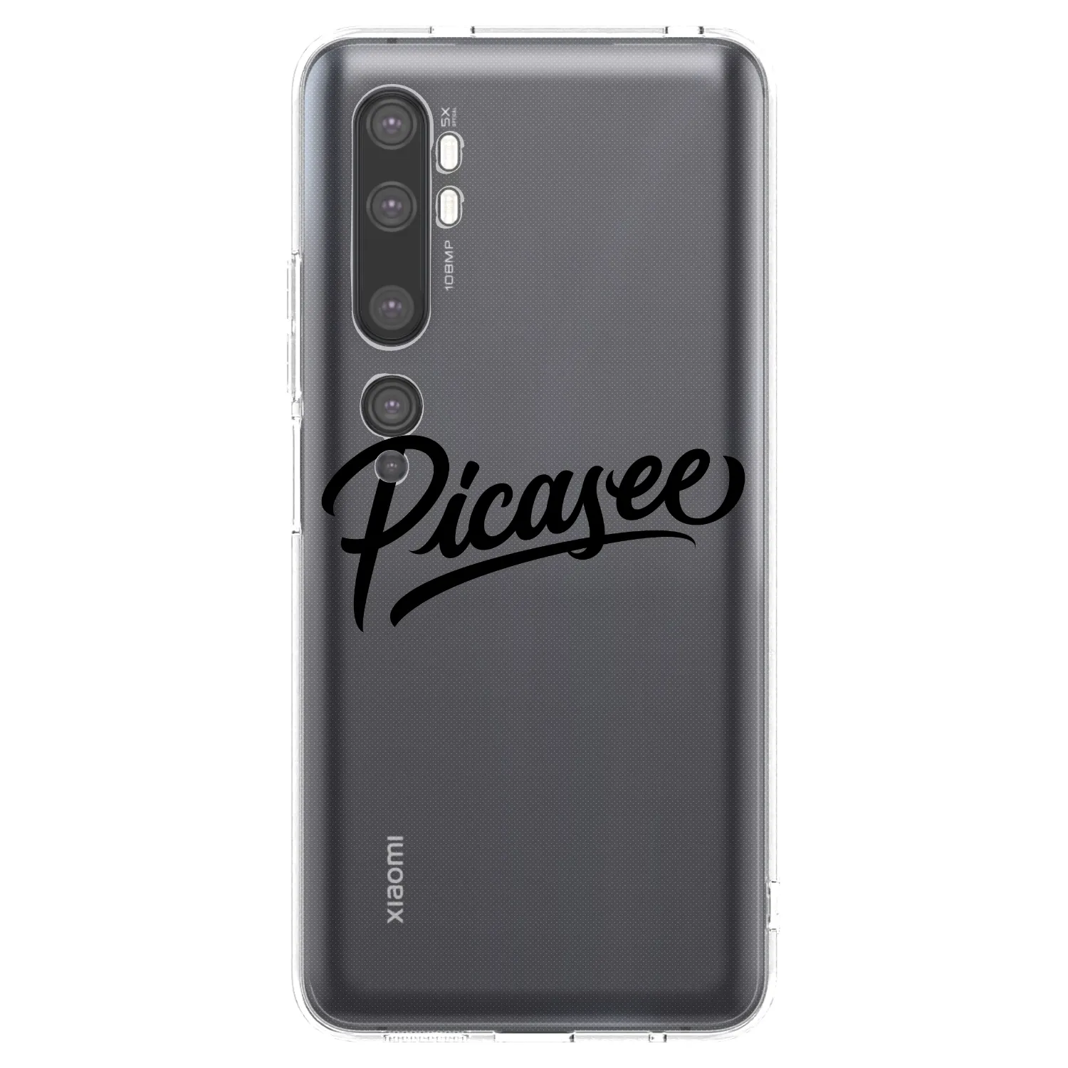 Picasee silikonski prozorni ovitek za Xiaomi Mi Note 10 (Pro) - Picasee - old logo - black