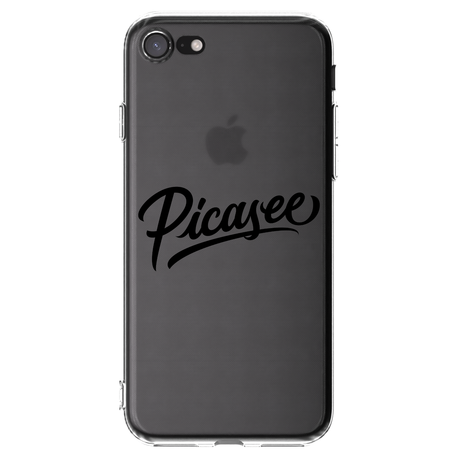 Picasee silikonski prozorni ovitek za Apple iPhone SE 2020 - Picasee - old logo - black