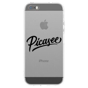 Picasee silikonski prozorni ovitek za Apple iPhone 5/5S/SE - Picasee - old logo - black