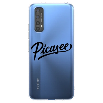 Picasee silikonski prozorni ovitek za Realme 7 - Picasee - old logo - black