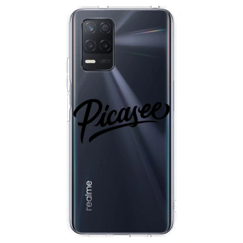 Picasee silikonski prozorni ovitek za Realme 8 5G - Picasee - old logo - black