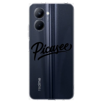 Picasee silikonski prozorni ovitek za Realme C33 (2023) - Picasee - old logo - black