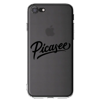 Picasee silikonski prozorni ovitek za Apple iPhone 8 - Picasee - old logo - black