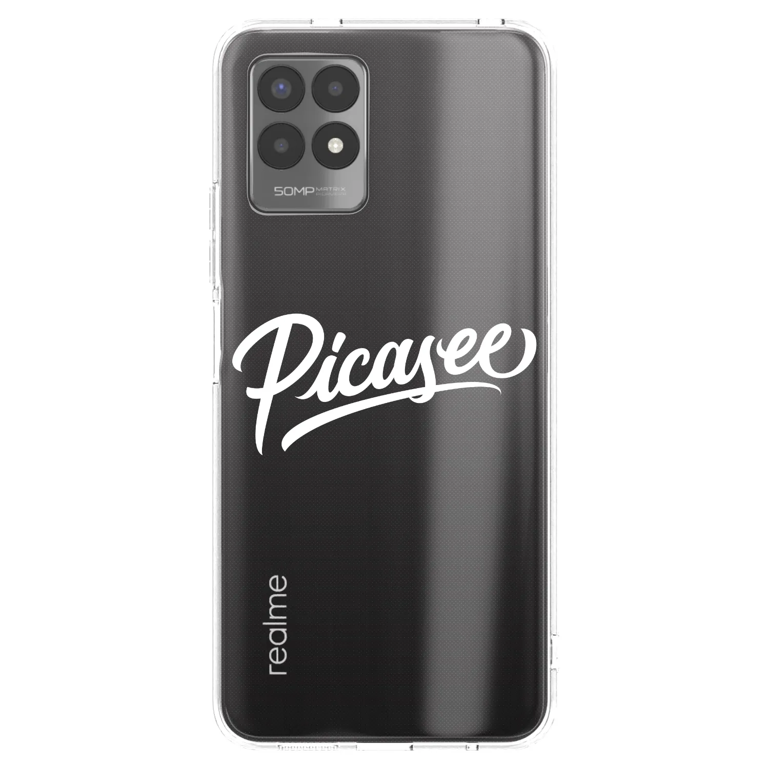 Picasee silikonski prozorni ovitek za Realme 8i - Picasee - old logo - white