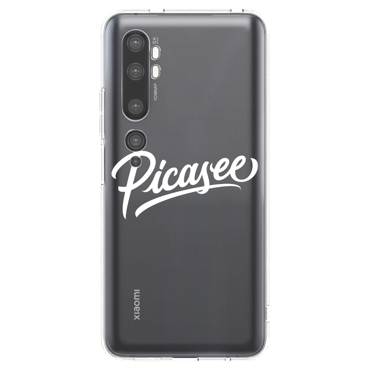 Picasee silikonski prozorni ovitek za Xiaomi Mi Note 10 (Pro) - Picasee - old logo - white