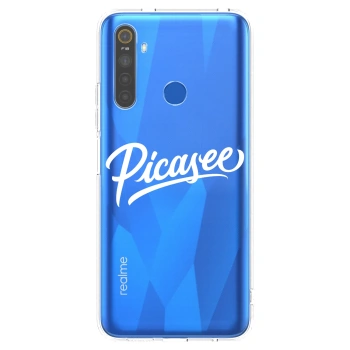Picasee silikonski prozorni ovitek za Realme 5 - Picasee - old logo - white