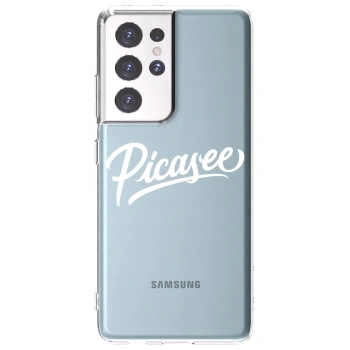 Picasee silikonski prozorni ovitek za Samsung Galaxy S21 Ultra 5G G998B - Picasee - old logo - white
