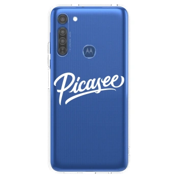 Ovitek za Motorola Moto G8 - Picasee - old logo - white