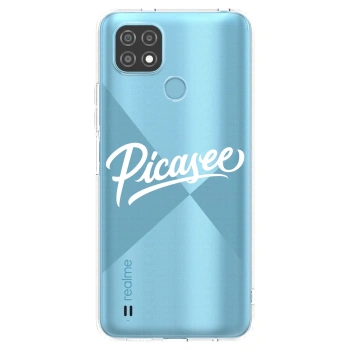 Picasee silikonski prozorni ovitek za Realme C21 - Picasee - old logo - white