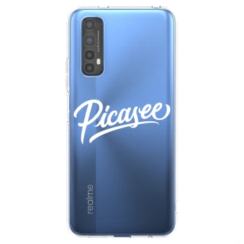 Picasee silikonski prozorni ovitek za Realme 7 - Picasee - old logo - white