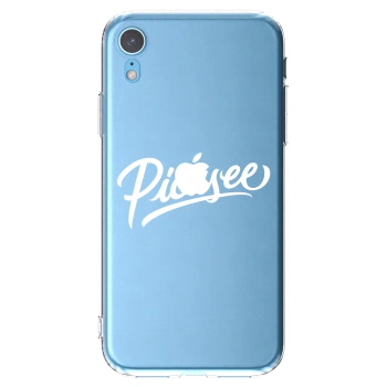 Picasee silikonski prozorni ovitek za Apple iPhone XR - Picasee - old logo - white