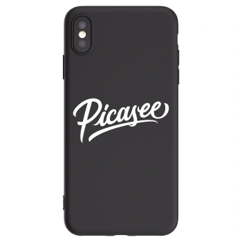 Picasee silikonski črni ovitek za Apple iPhone XS Max - Picasee - old logo - white