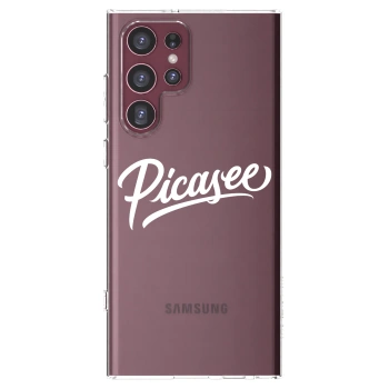 Picasee silikonski prozorni ovitek za Samsung Galaxy S22 Ultra 5G - Picasee - old logo - white