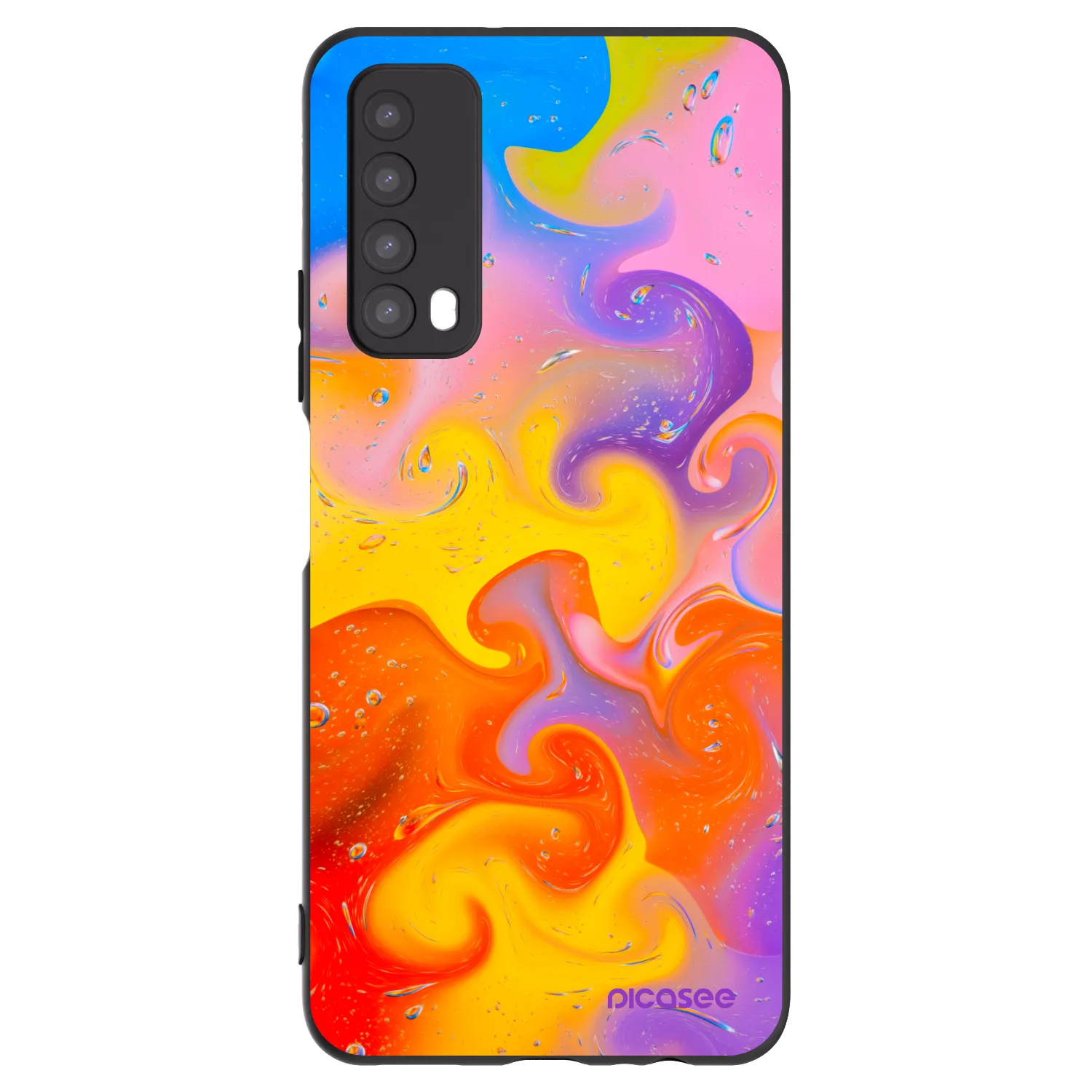 Picasee silikonski črni ovitek za Huawei P Smart 2021 - Bubbles