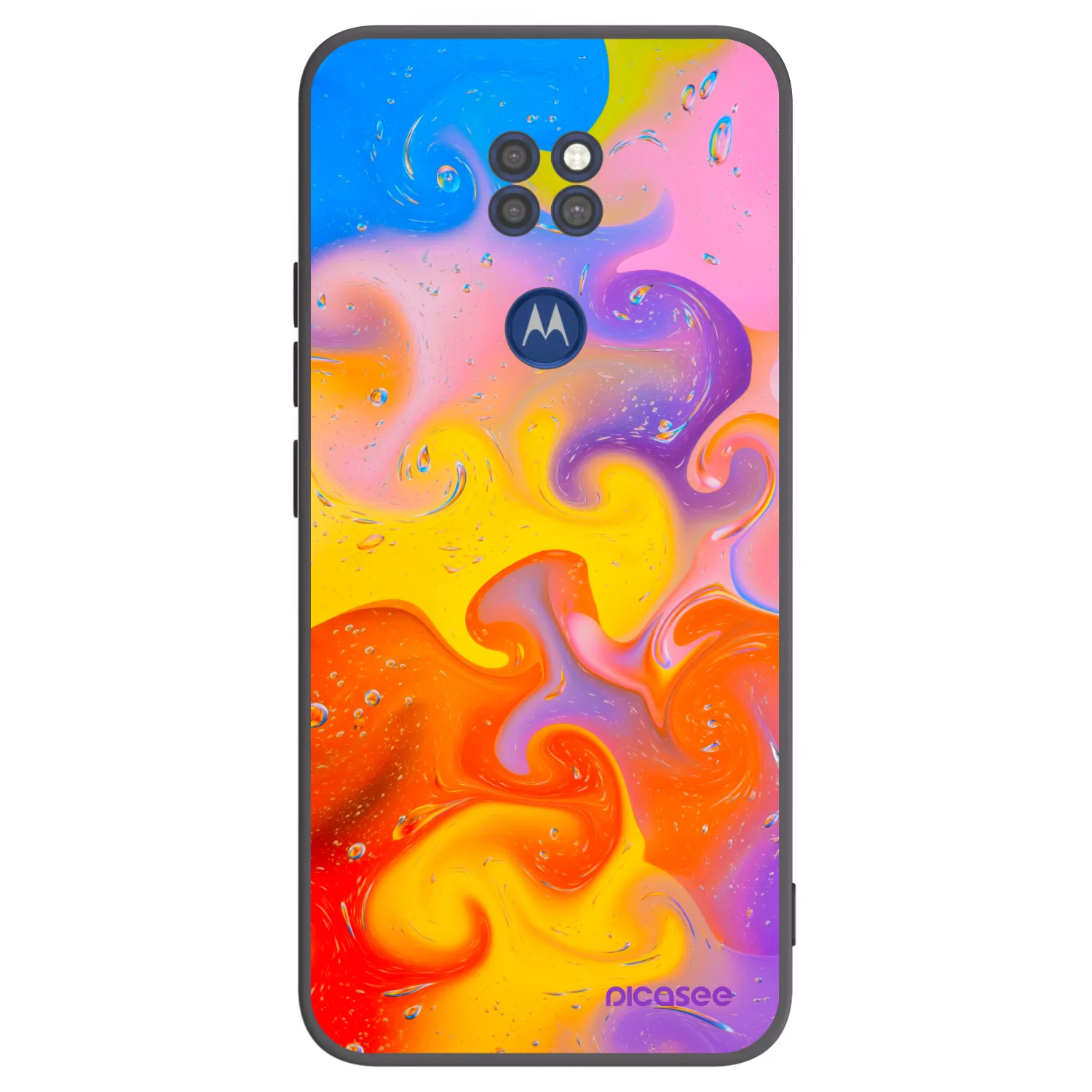 Picasee silikonski črni ovitek za Motorola Moto G9 Play - Bubbles